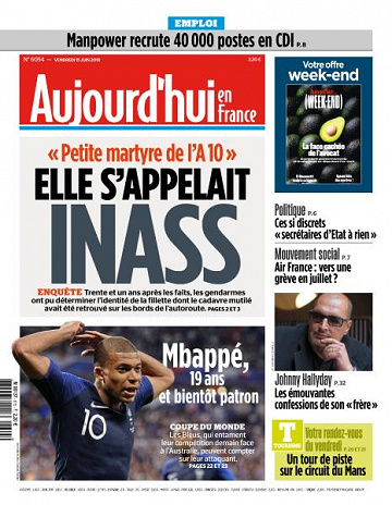 Aujourd’hui en France du Vendredi 15 Juin 2018