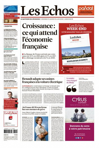 Les Echos du Vendredi 15 Juin 2018