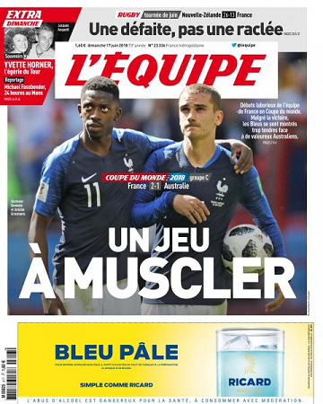 L’equipe du Dimanche 17 Juin 2018