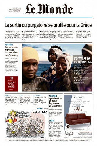 Le Monde du Mardi 19 Juin 2018