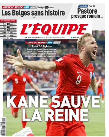 L’equipe du Mardi 19 Juin 2018