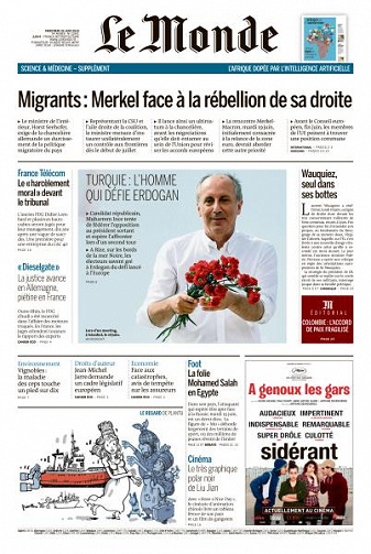 Le Monde du Mercredi 20 Juin 2018