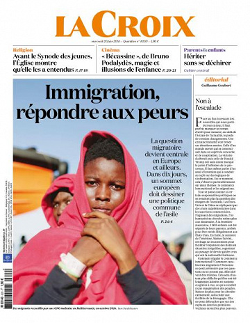 La Croix du Mercredi 20 Juin 2018