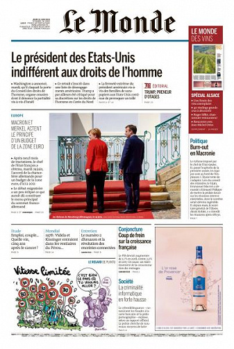 Le Monde du Jeudi 21 Juin 2018