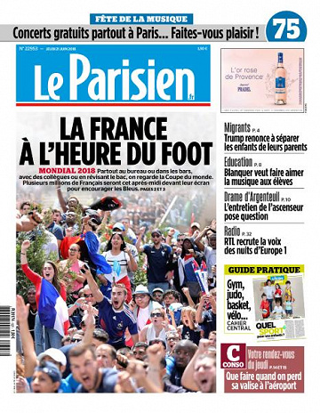 Le Parisien du Jeudi 21 Juin 2018
