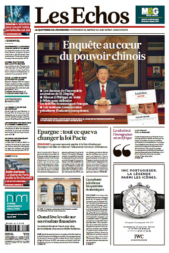 Les Echos du Vendredi 22 et Samedi 23 Juin 2018