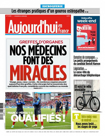 Aujourd’hui en France du Vendredi 22 Juin 2018