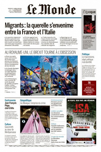 Le Monde du Dimanche 24 et Lundi 25 Juin 2018