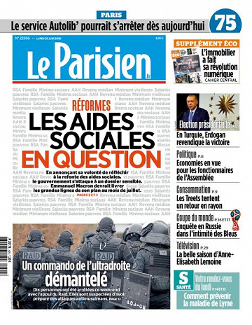 Le Parisien du Lundi 25 Juin 2018