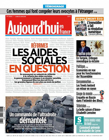 Aujourd’hui en France du Lundi 25 Juin 2018