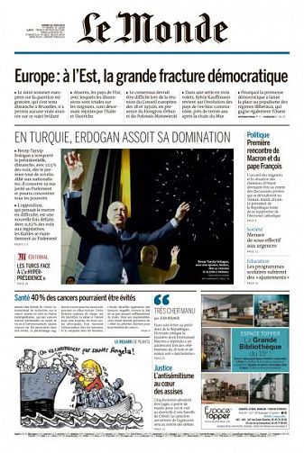 Le Monde du Mardi 26 Juin 2018