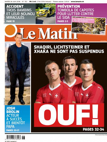 Le Matin du Mardi 26 Juin 2018