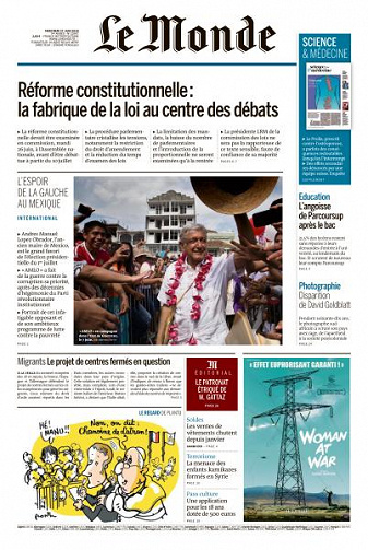 Le Monde du Mercredi 27 Juin 2018