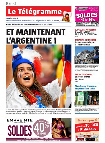 Le Télégramme du Mercredi 27 Juin 2018