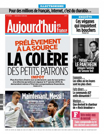Aujourd’hui en France du Mercredi 27 Juin 2018