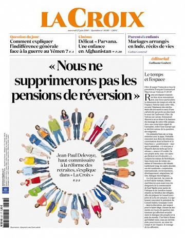 La Croix du Mercredi 27 Juin 2018