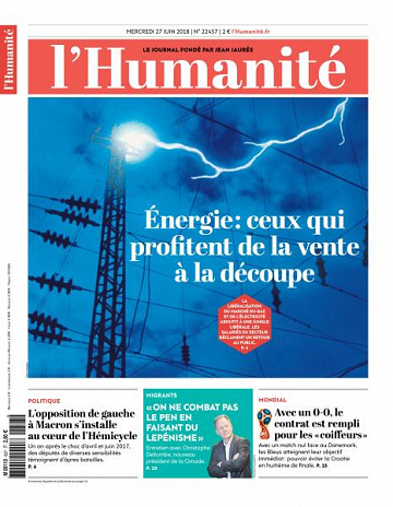 L’Humanite du Mercredi 27 Juin 2018