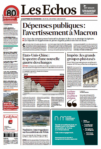 Les Echos du Jeudi 28 Juin 2018