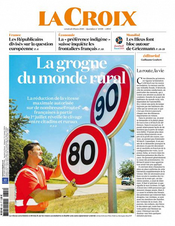 La Croix du Vendredi 29 Juin 2018