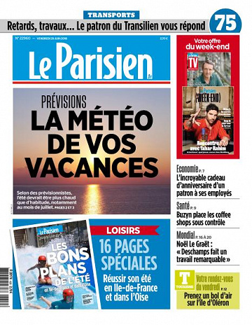 Le Parisien du Vendredi 29 Juin 2018