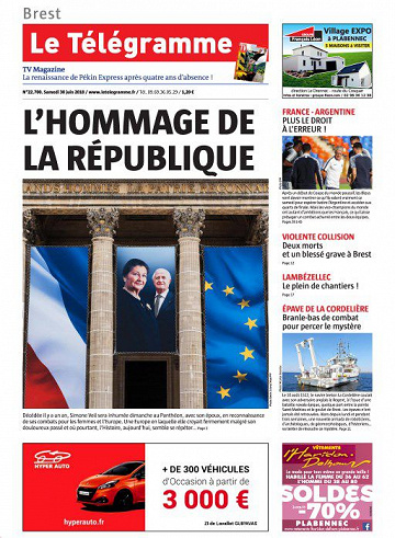 Le Télégramme du Samedi 30 Juin 2018