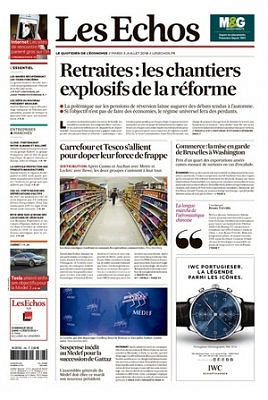 Les Echos du Mardi 3 Juillet 2018