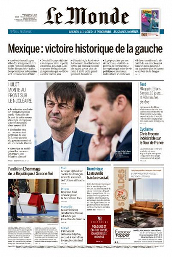 Le Monde du Mardi 3 Juillet 2018