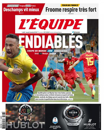 L’equipe du Mardi 3 Juillet 2018