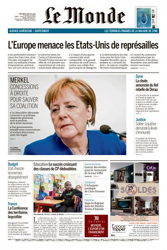 Le Monde du Mercredi 4 Juillet 2018