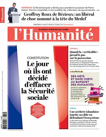 L’Humanite du Mercredi 4 Juillet 2018