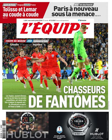 L’equipe du Mercredi 4 Juillet 2018