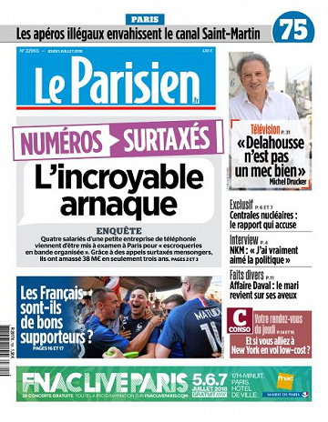 Le Parisien du Jeudi 5 Juillet 2018