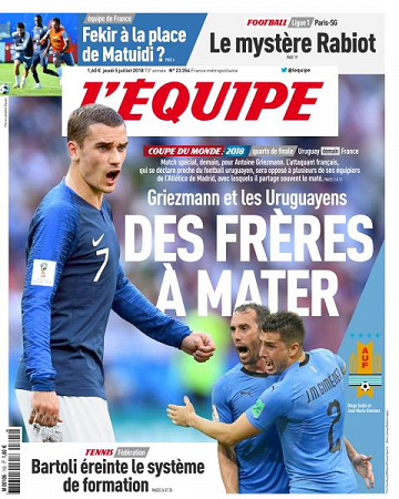 L’equipe du Jeudi 5 Juillet 2018