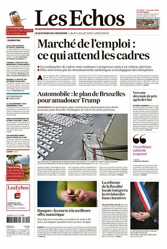 Les Echos du Jeudi 5 Juillet 2018
