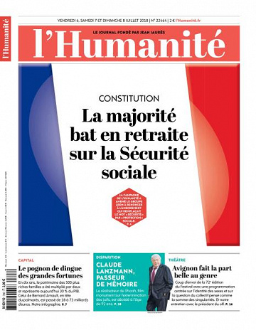 L’Humanite du Vendredi 6 et Dimanche 8 Juillet 2018