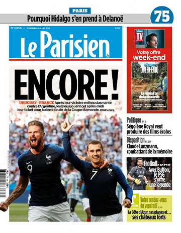 Le Parisien du Vendredi 6 Juillet 2018