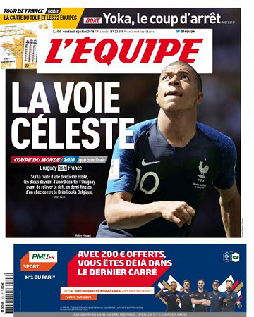 L’equipe du Vendredi 6 Juillet 2018