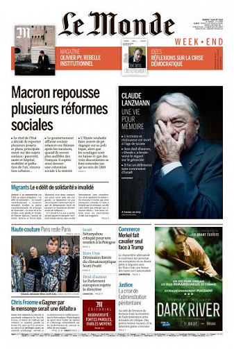 Le Monde du Samedi 7 Juillet 2018