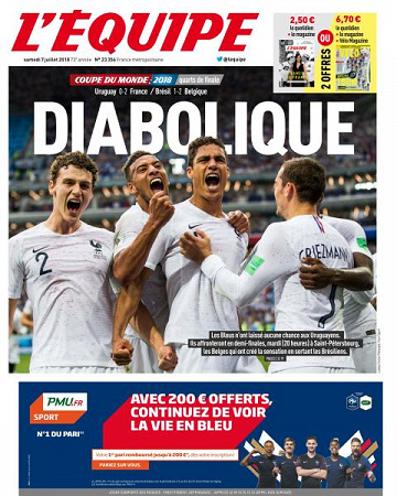 L’equipe du Samedi 7 Juillet 2018