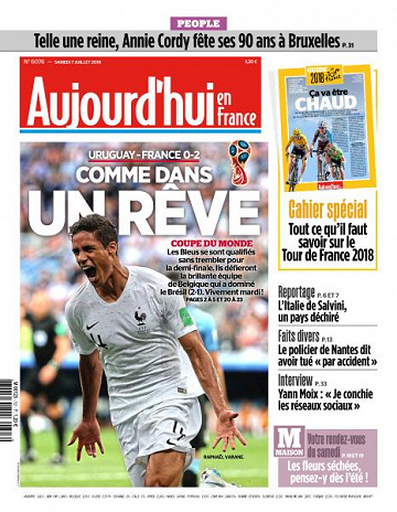 Aujourd’hui en France du Samedi 7 Juillet 2018