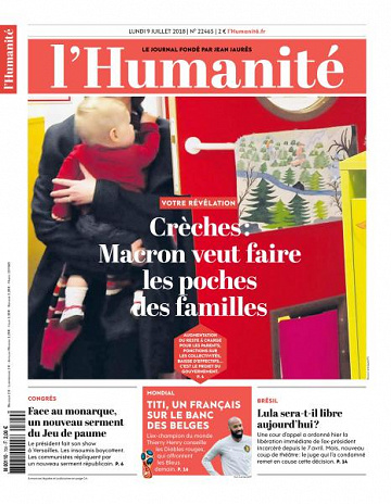 L’Humanite du Lundi 9 Juillet 2018