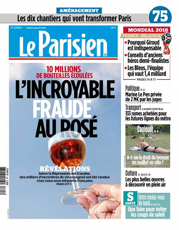 Le Parisien du Lundi 9 Juillet 2018