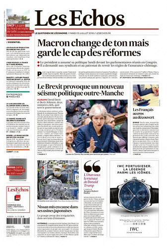 Les Echos du Mardi 10 Juillet 2018