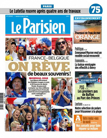 Le Parisien du Mardi 10 Juillet 2018