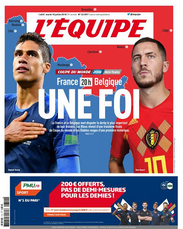 L’equipe du Mardi 10 Juillet 2018