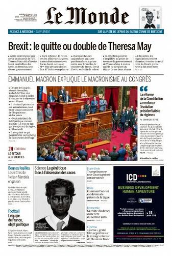 Le Monde du Mercredi 11 Juillet 2018