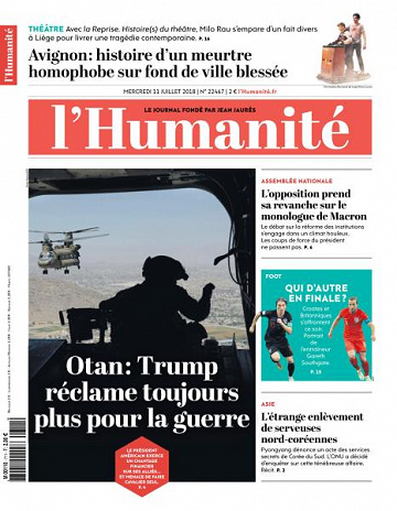 L’Humanite du Mercredi 11 Juillet 2018