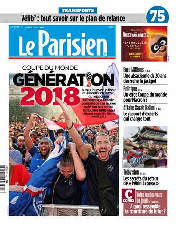 Le Parisien du Jeudi 12 Juillet 2018