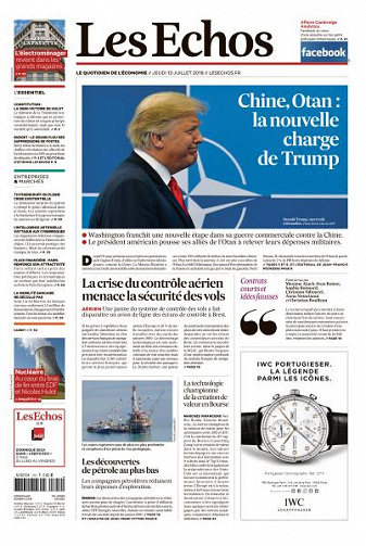 Les Echos du Jeudi 12 Juillet 2018