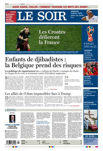 Le Soir du Jeudi 12 Juillet 2018